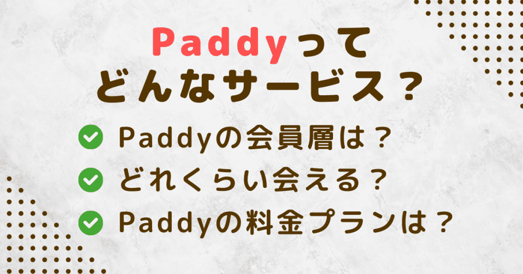 Paddyってどんんなサービス？