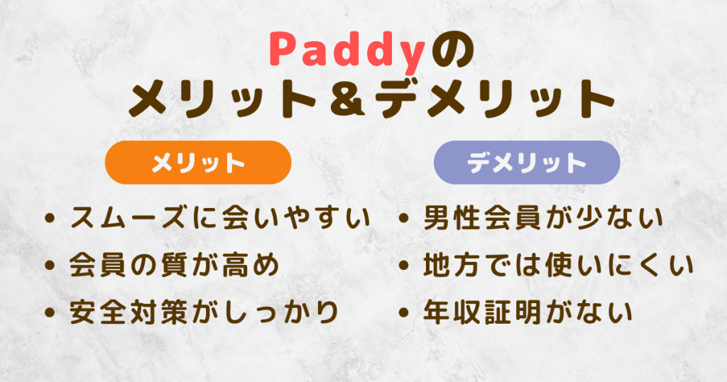 Paddyのメリットとデメリット