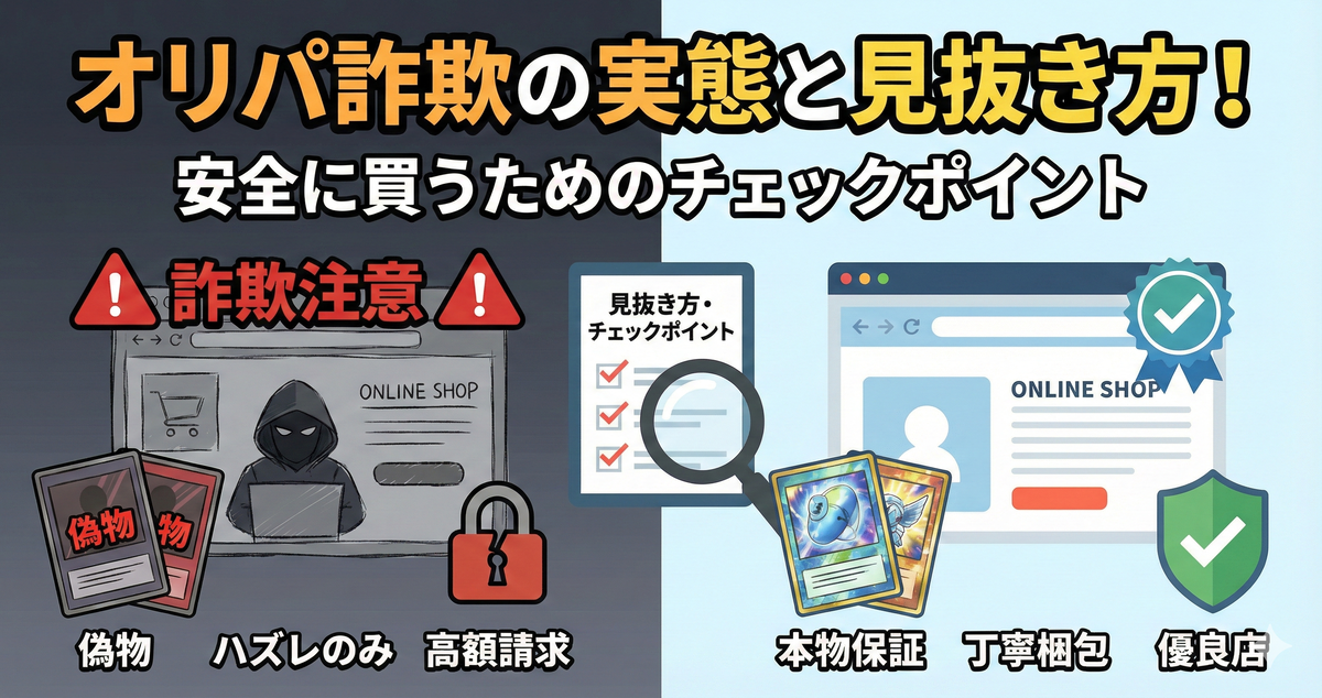 オリパ詐欺の実態と見抜き方！安全に買うためのチェックポイント