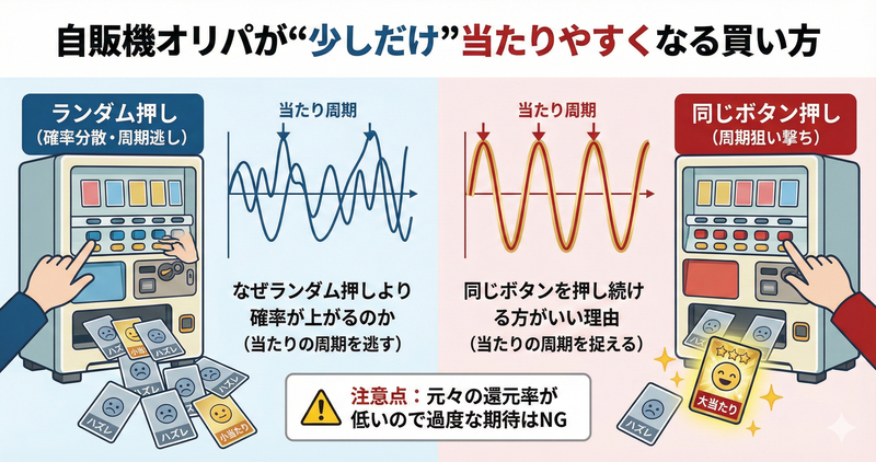 自販機オリパが“少しだけ”当たりやすくなる買い方