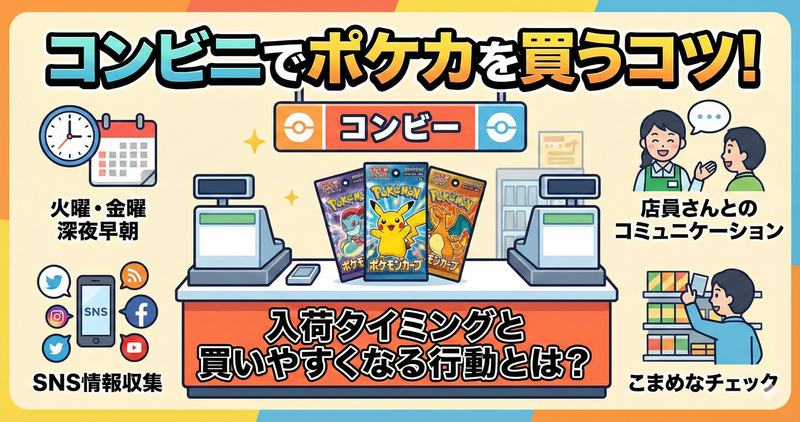 コンビニでポケカを買うコツ！入荷タイミングと買いやすくなる行動とは？