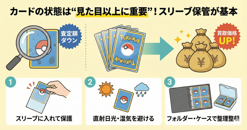 1. カードの状態は“見た目以上に重要”！スリーブ保管が基本